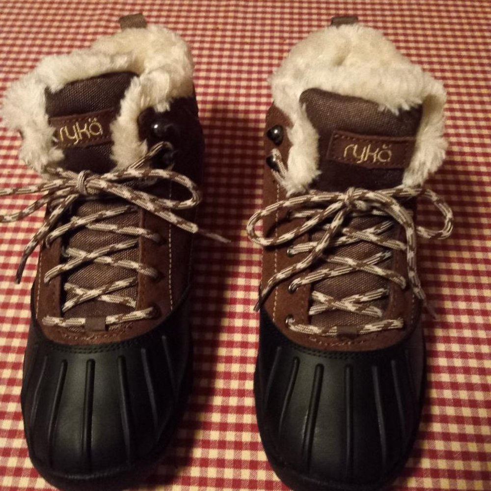 Ryka Brown Suede Boots with Sherpa lining. Brand new. Size 8W.